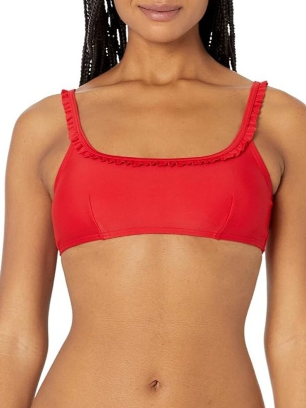 Tommy Hilfiger Swim Bikini Ruffled Trim Top Scarlet Red ( M )